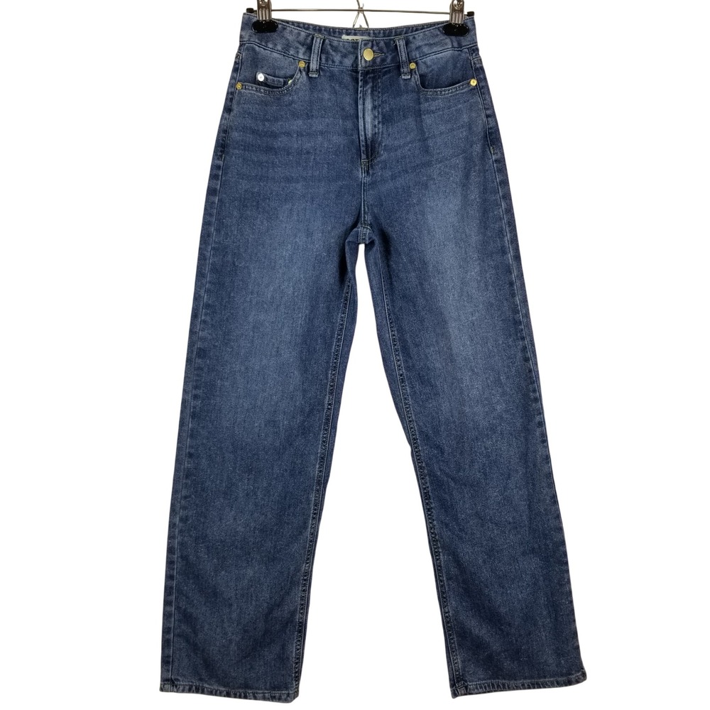 OAT New York Cloud Luxe Denim Straight Leg Jeans Medium Wash Blue Size 2 26 J11